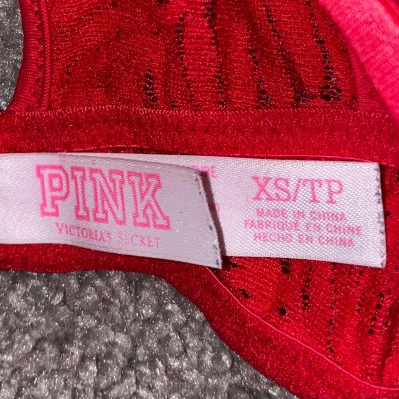 Victoria's Secret PINK Sexy Red Lace Padded Lined Racerback Bralette Size XS - Picture 5 of 5